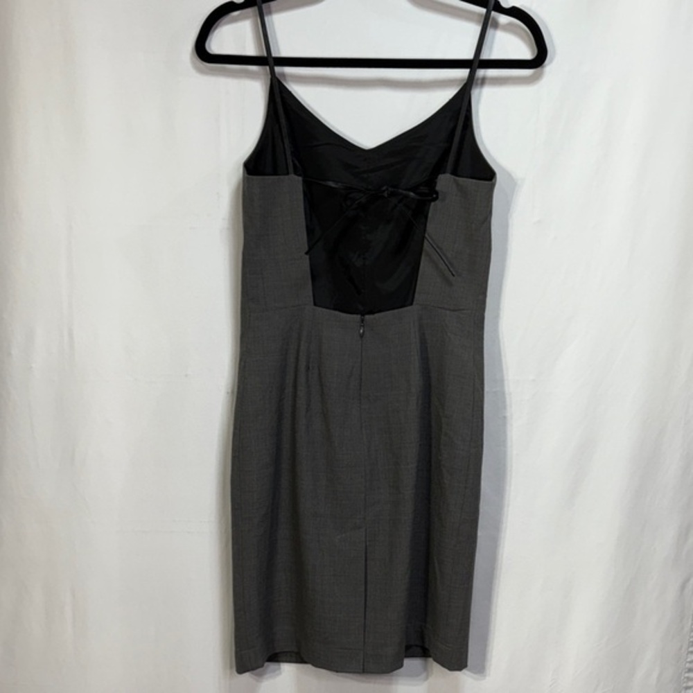 🪥 nwt 2000s vintage GAP Gray wool blend Backless with leather straps dress: